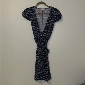 Lilly Pulitzer Blue and White Buoy Print Wrap Sundress